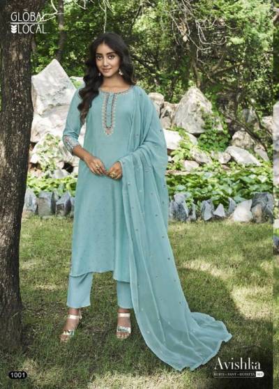 Avishka By Global Local Fancy Readymade Top Bottom With Dupatta Collection